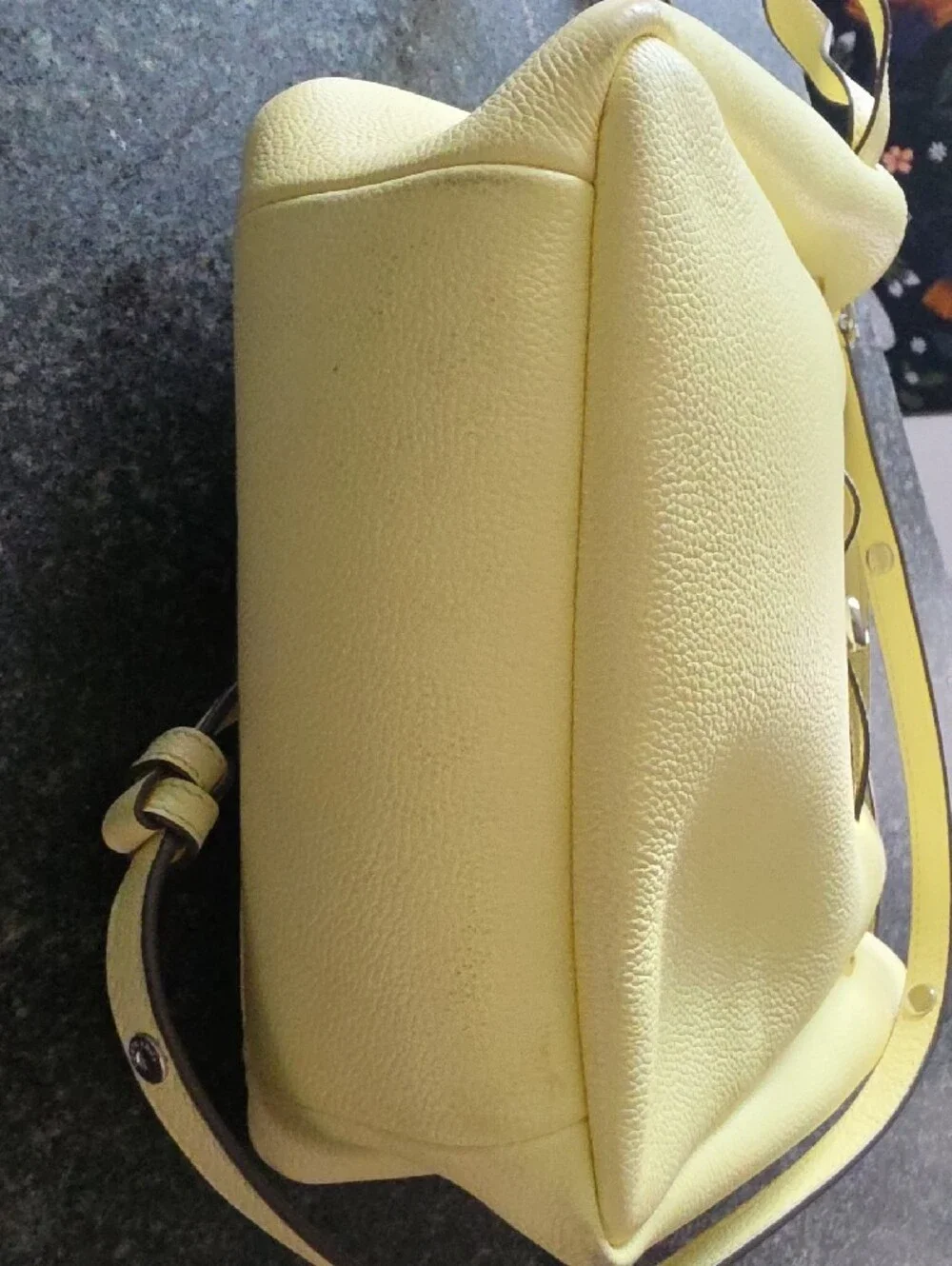 Tory Burch Yellow Pebbled Leather Shoulder/Crossbody Bag